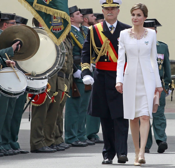 Queen Letizia of Spain attends a ceremony held in honour of the Spanish Guardia Civil at their headquarters, in Vitoria