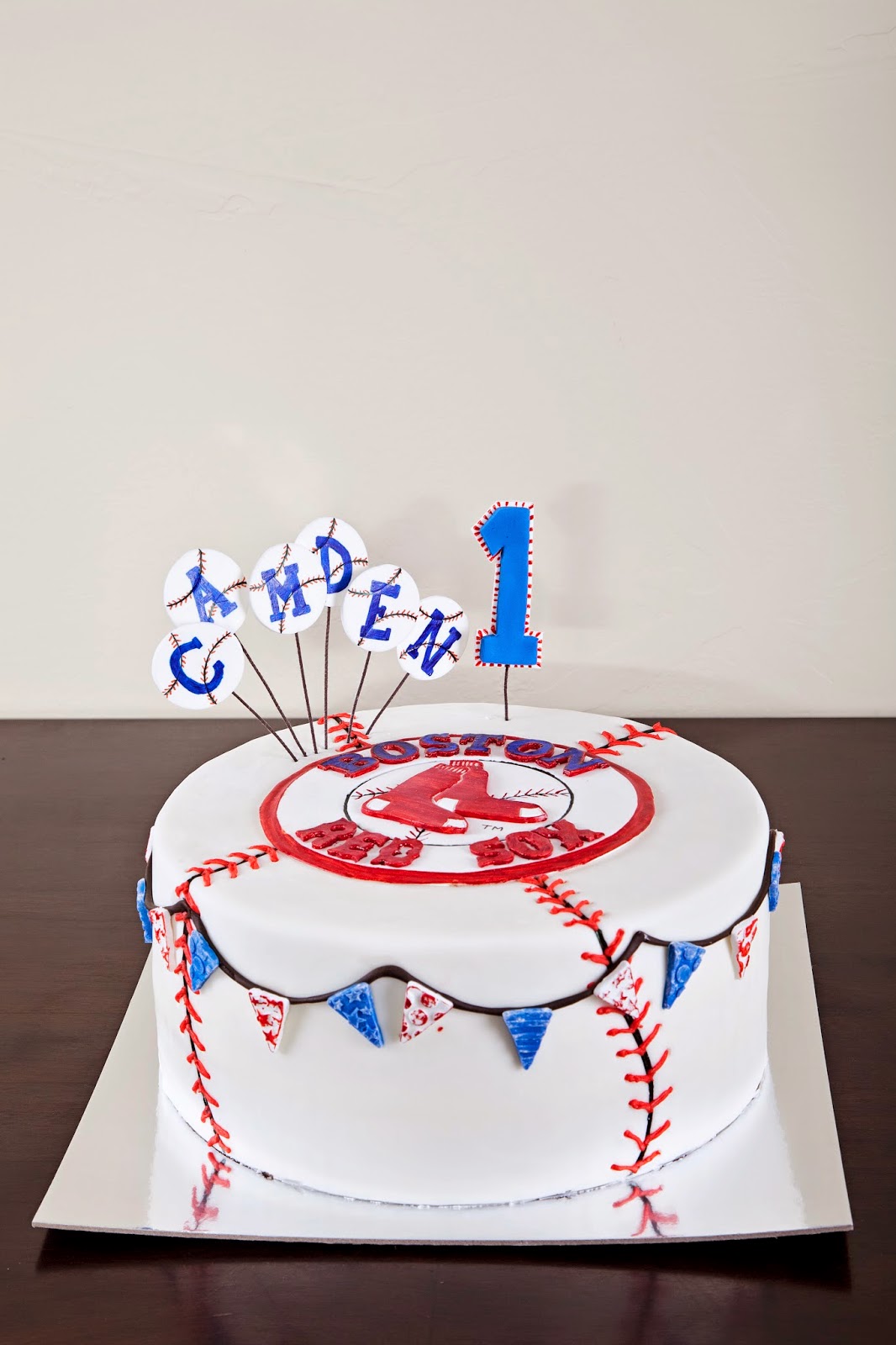Delectable Cakes 1st Birthday Boston Red Sox Baseball Cake