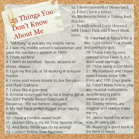25 things you don't know about me