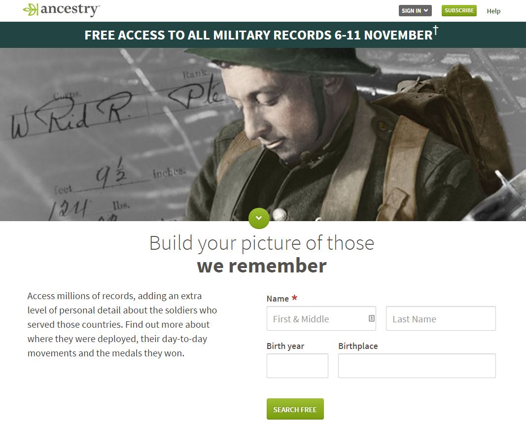 UpFront With NGS FREE Access To Ancestry Military Records Via Ancestry