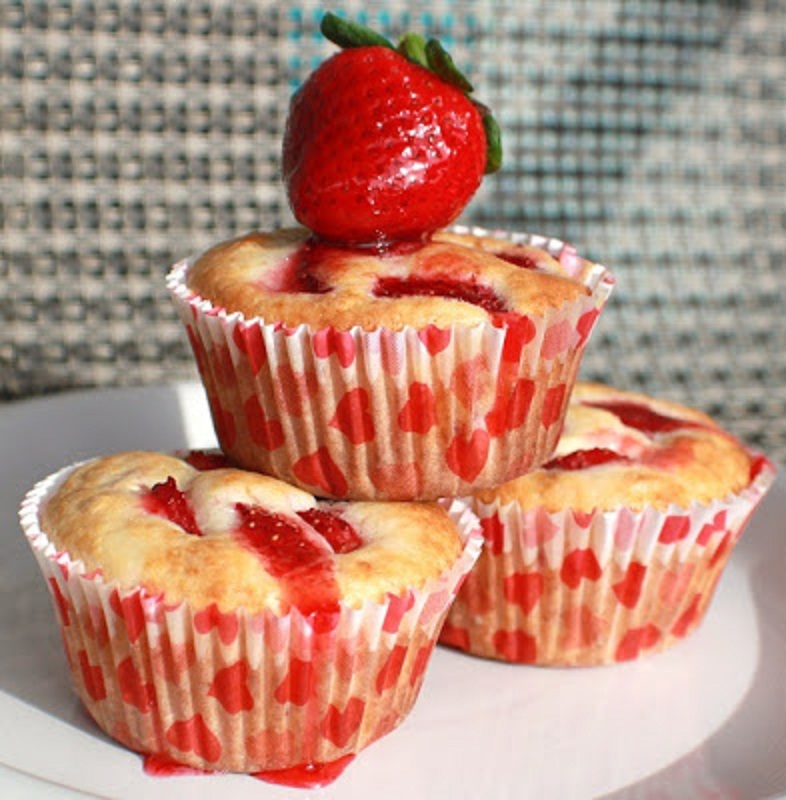 Valentine's Strawberry Cream Cheese Muffins