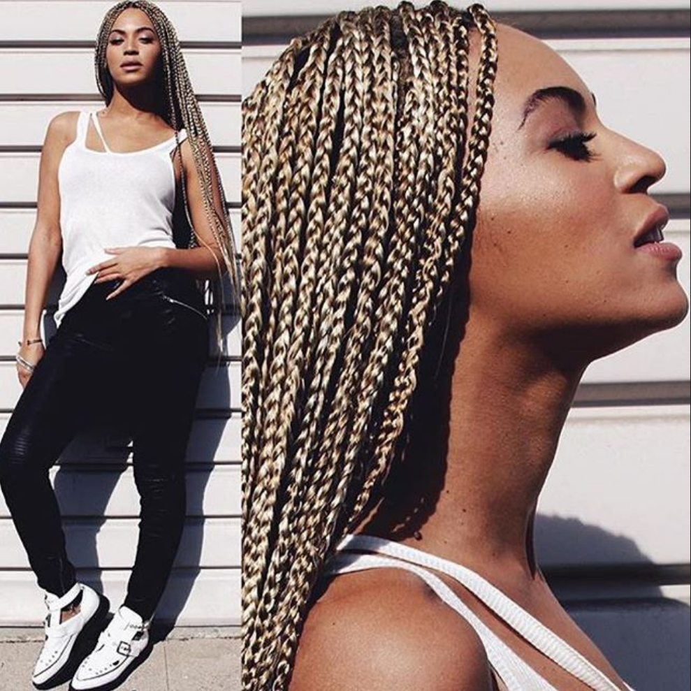 Beautiful Beyonce ditched her weave for this blonde braids look and she loo...