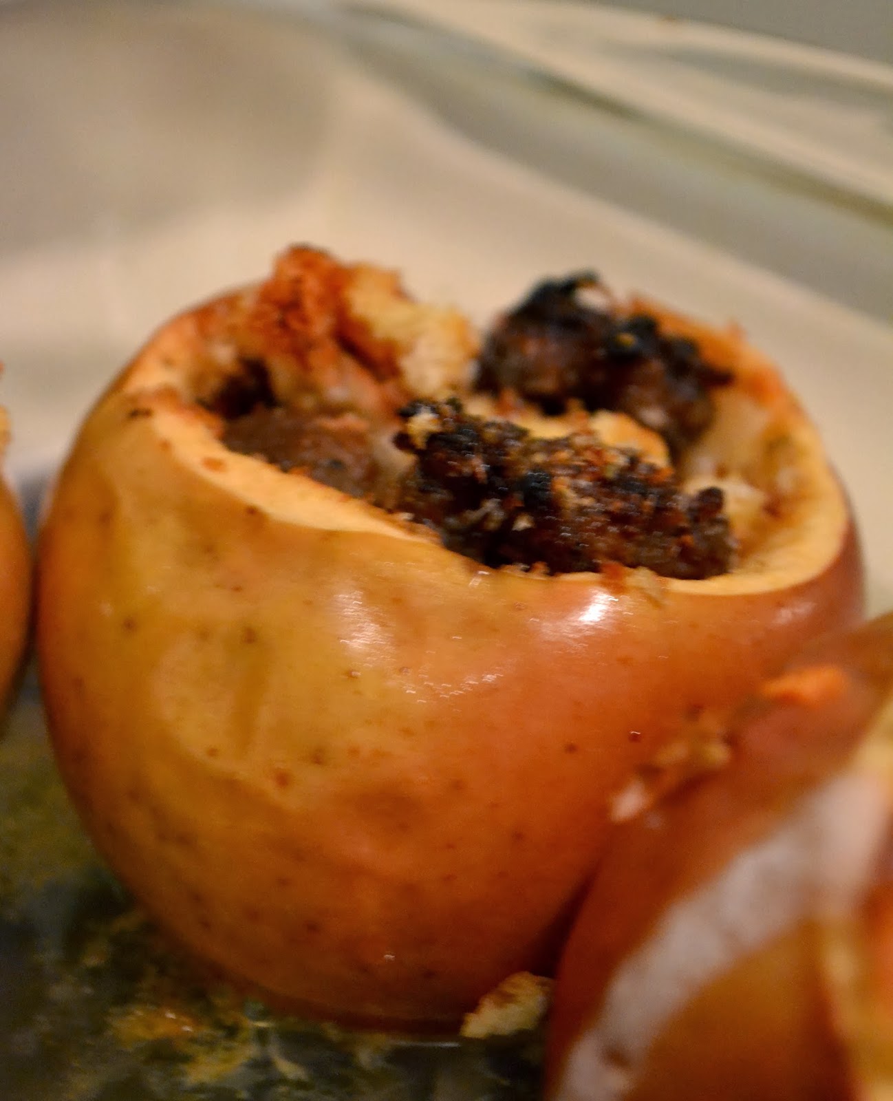 Simple Savory & Satisfying Savory Baked Apples Stuffed with Sage and