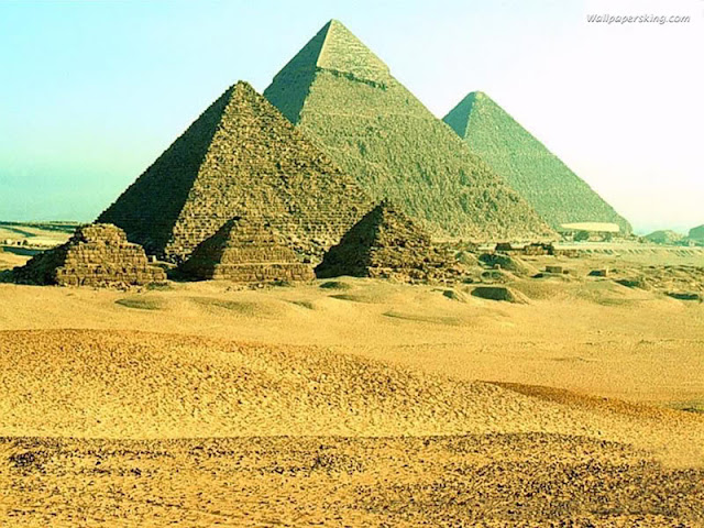 The pyramids and the sphinx in Egypt 