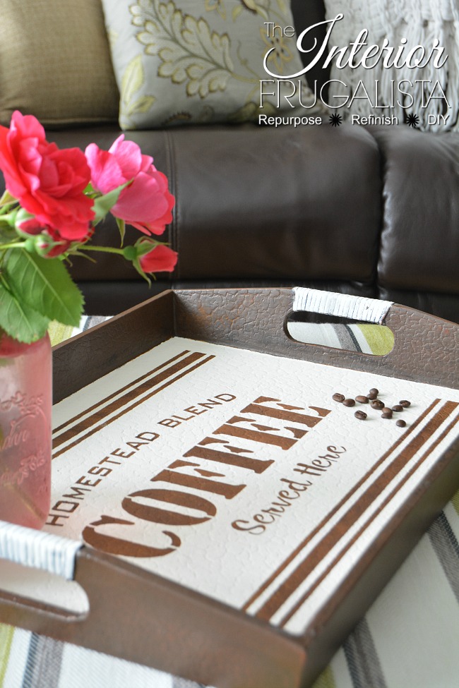 Faux Snakeskin Wood Tray Stenciled With Stain Interior Frugalista