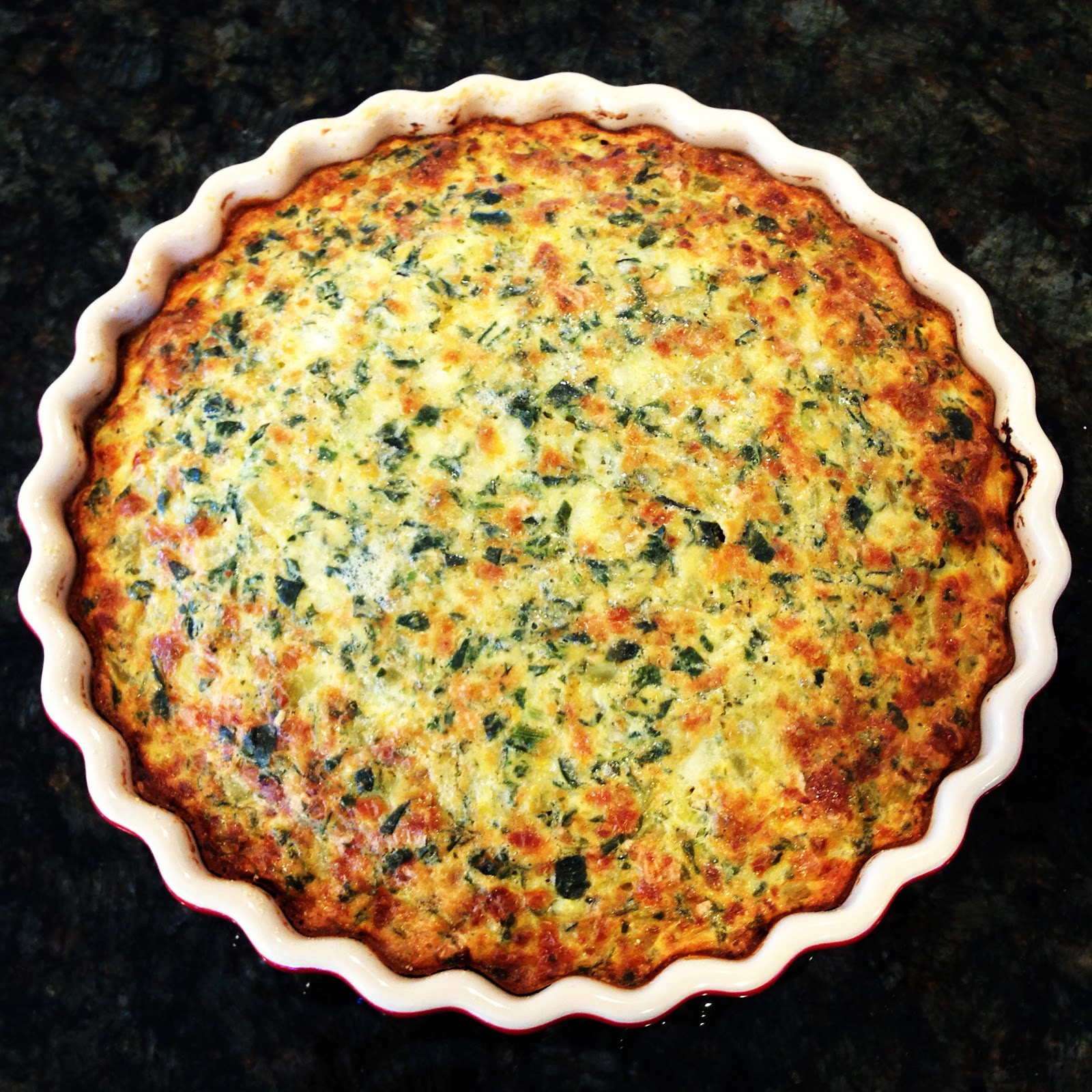 Little Miss Mommy Healthier Green Chili and Spinich Quiche