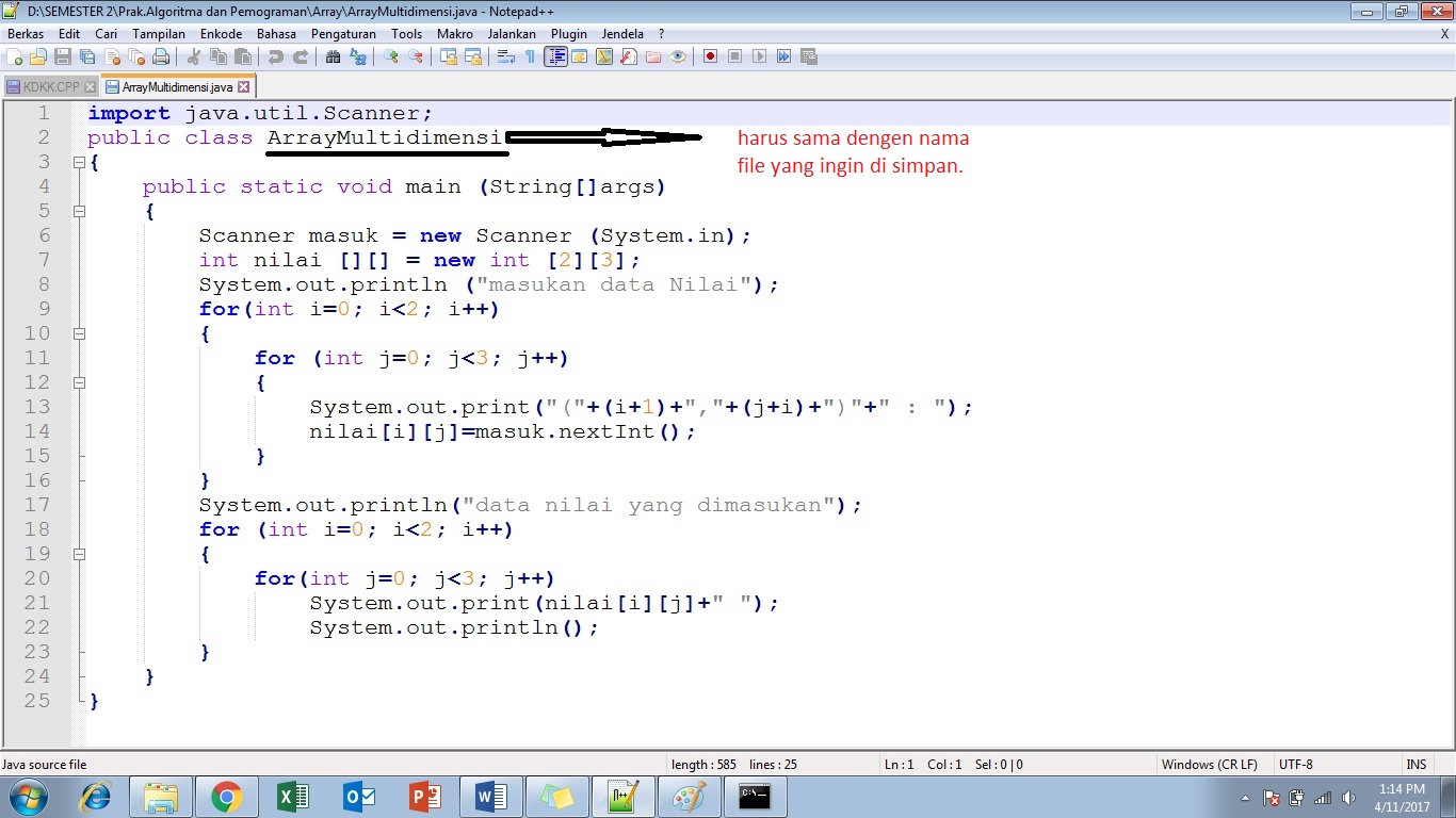 Syntax Array 1 Dimensional and Multidimensional - DUNIA BELAJAR
