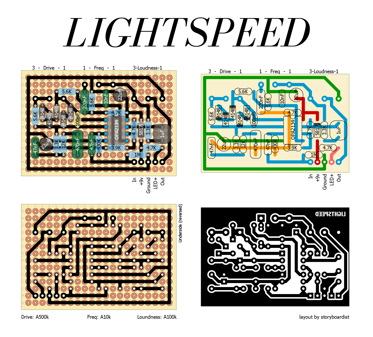 Perf and PCB Effects Layouts: Greer Amps Lightspeed