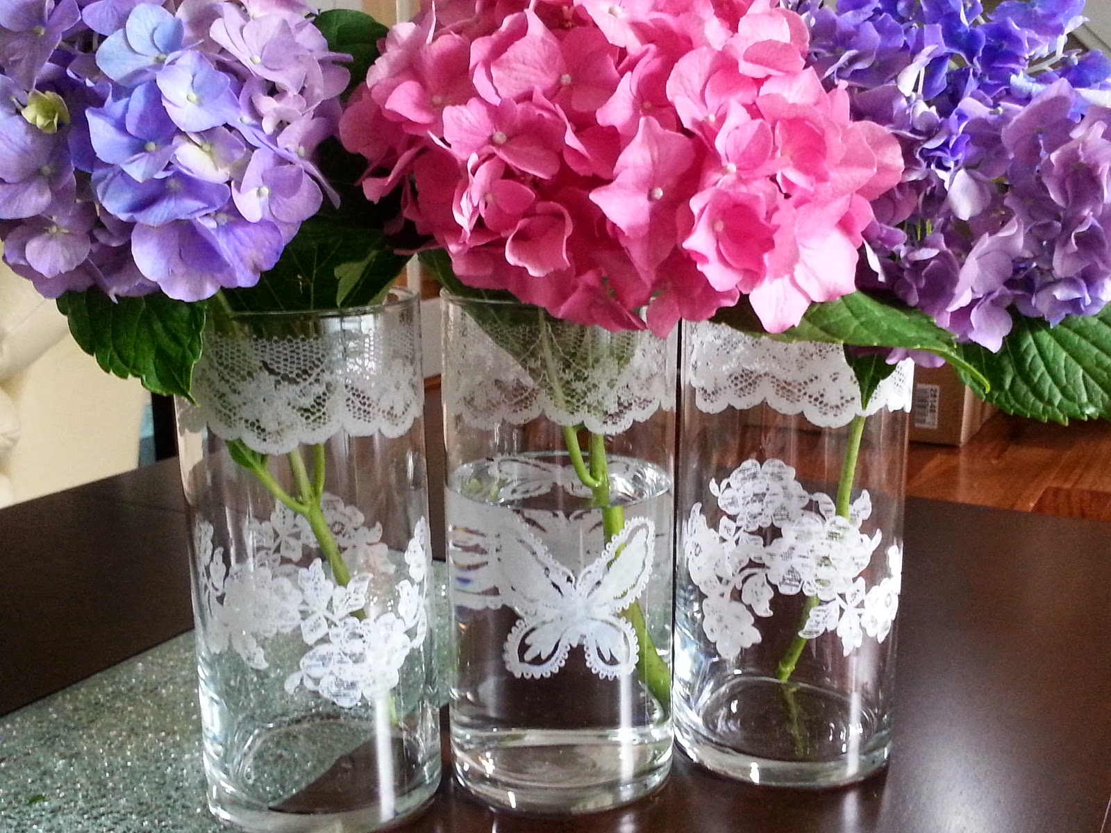 Bella Home Goods Glass Vases with Oh so Pretty Stencils!