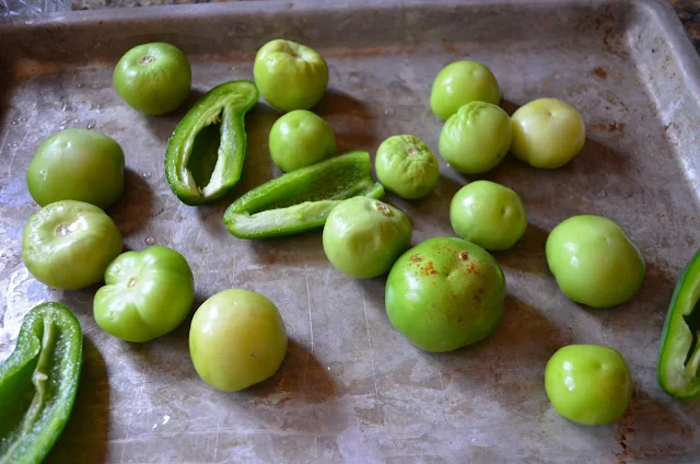 Chicken Chili Verde peel and wash tomatillos from Serena Bakes Simply From Scratch.