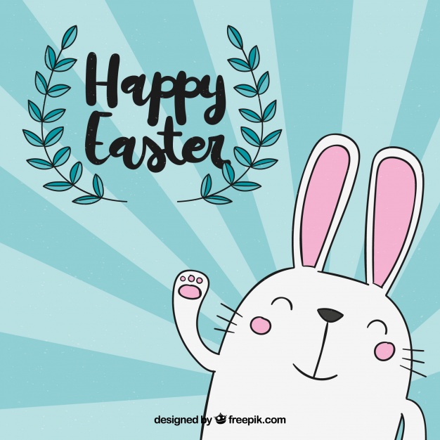 Hand drawn happy easter day background Free Vector