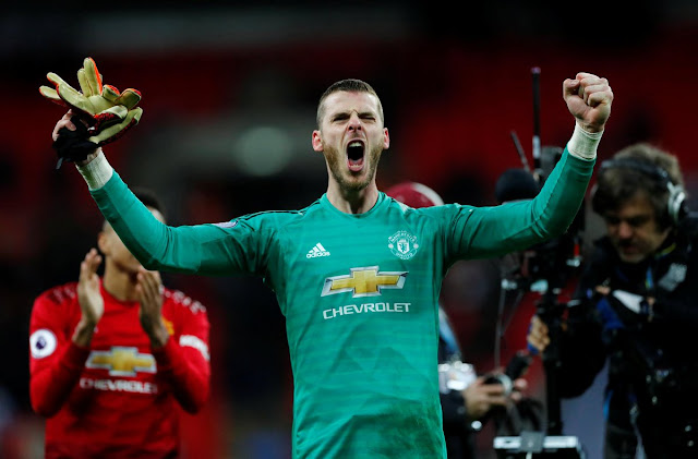 Manchester United goalie David De Gea gave a MOTM performance in their 1-0 victory over Spurs at Wembley on Sunday January 13, 2019.