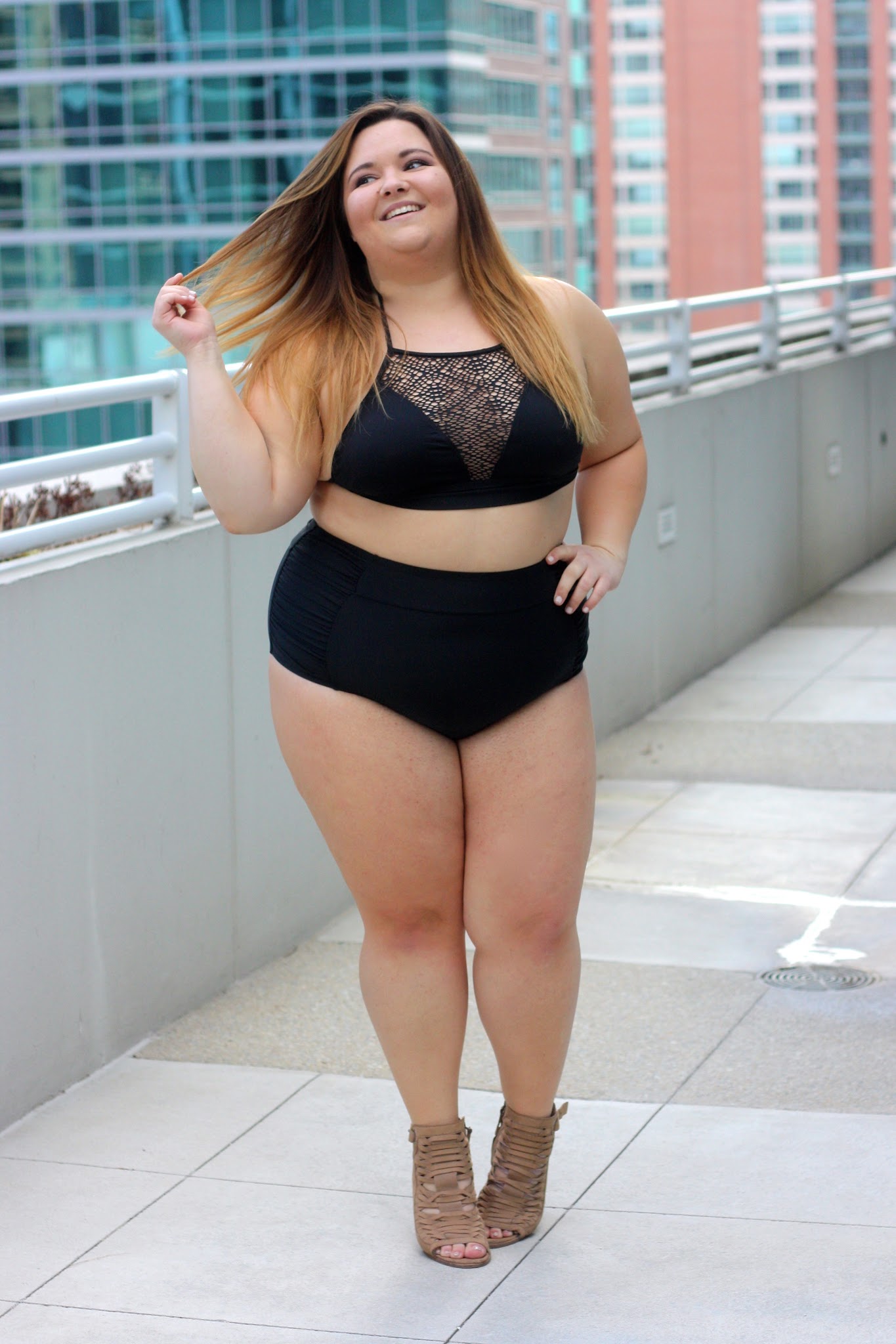 Petite and plus size fashion blogger Natalie in the city shares her favorite target bikinis and one pieces and talks about body confidence.