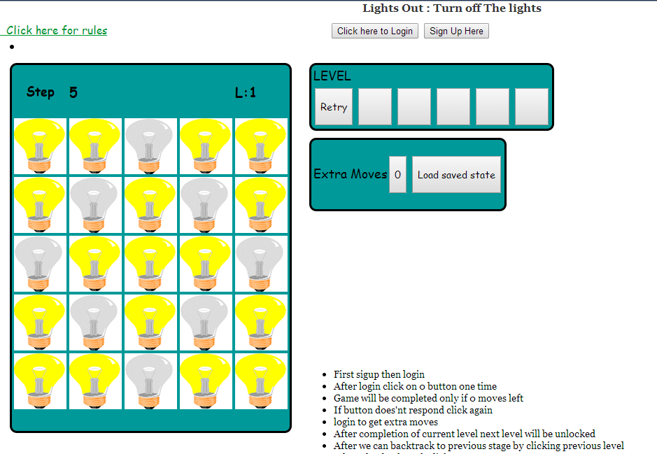 Switch off the lights puzzle
