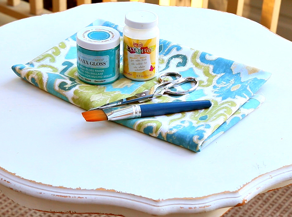 Mark Montano Decoupaged Fabric Table Makeover