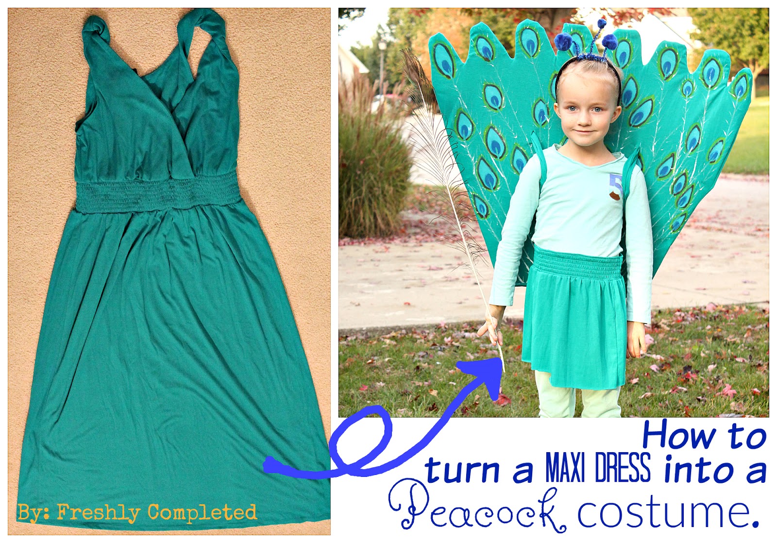 Freshly Completed DIY Peacock Costume