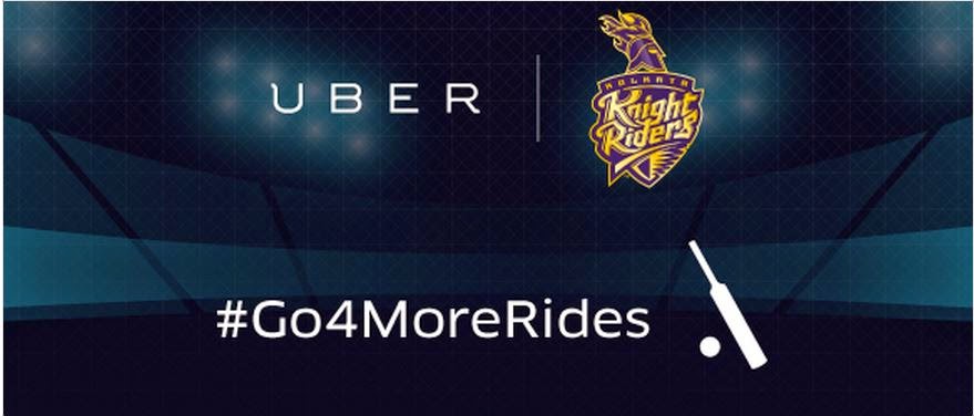 Get KKR match ticket marchandise and uber credits when you ride with uber in kolkata