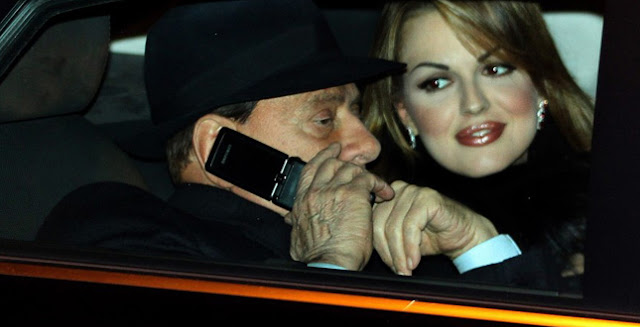 Silvio Berlusconi with girlfriend Francesca Pascale heading to Arcore