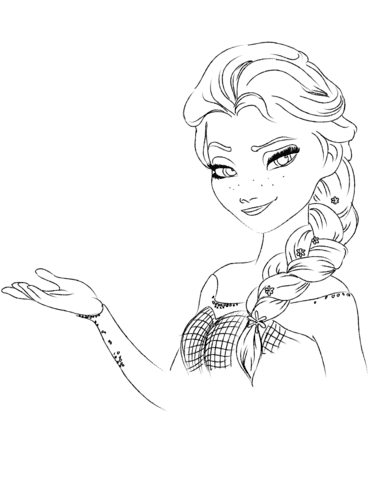Beautiful Elsa Coloring Page - Free Printable Coloring Pages for Kids