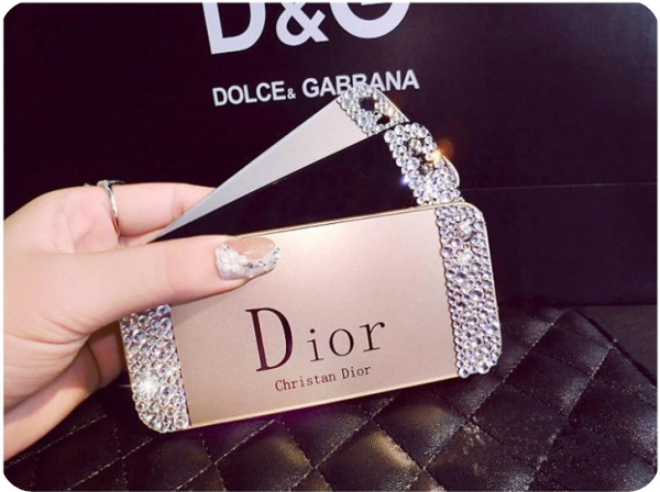 Coque Dior avec diamant élégante chic pour iPhone 6 5/5s 4/4s