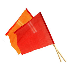 Safety Flag w/ Wooden Dowels - Red