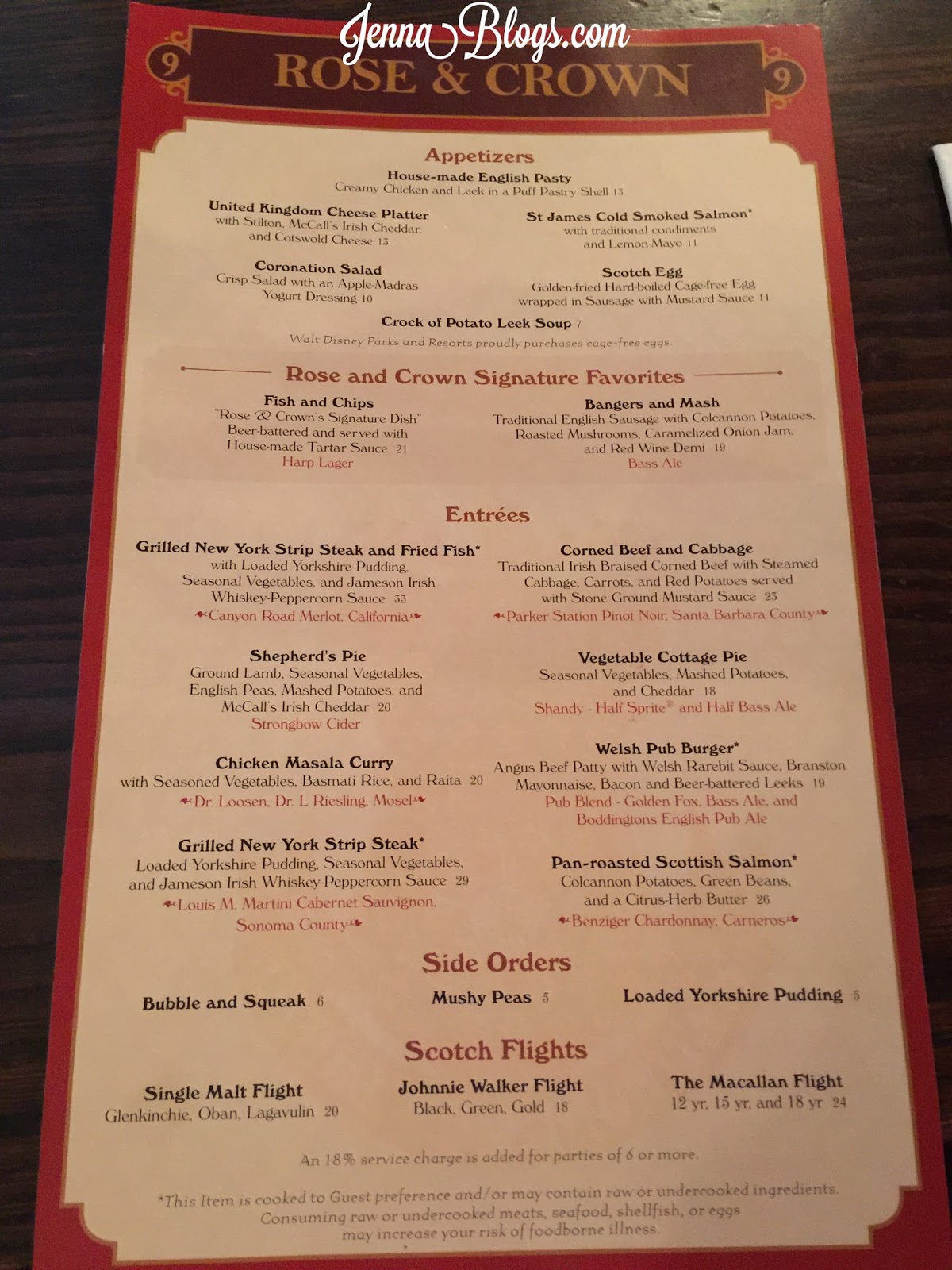 Jenna Blogs Rose & Crown Review An Epcot UK Restaurant