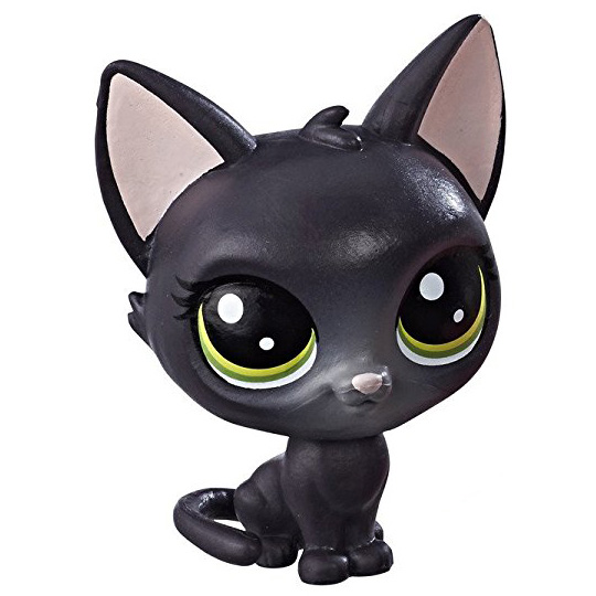 LPS Littlest Pet Shop SERIES 2 LPS Jade Catkin Black Glitter Cat kitten Figure 