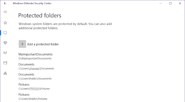 Windows 10 Fall Creators Update - Controlled Folder Access