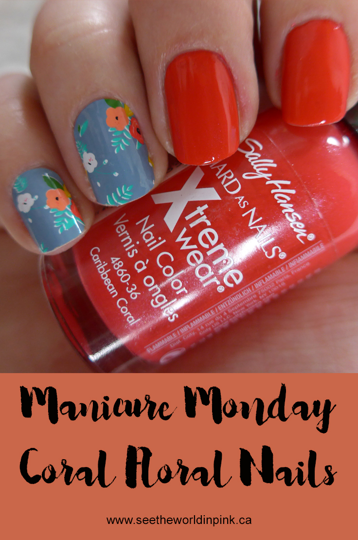 Manicure Monday - Coral Floral Nails