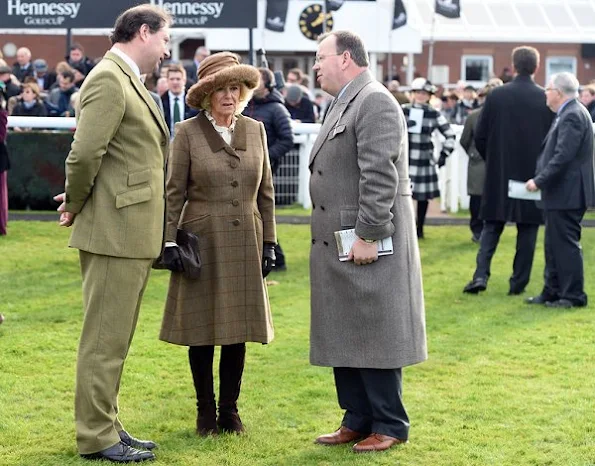 Duchess Camilla of Cornwall attends the 60th Hennessy Gold Cup at Newbury Racecourse