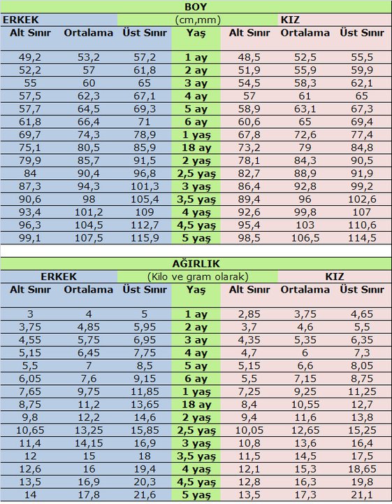 rutin arizali onem 23 aylik bebek boy kilo tablosu bilsanatolye com