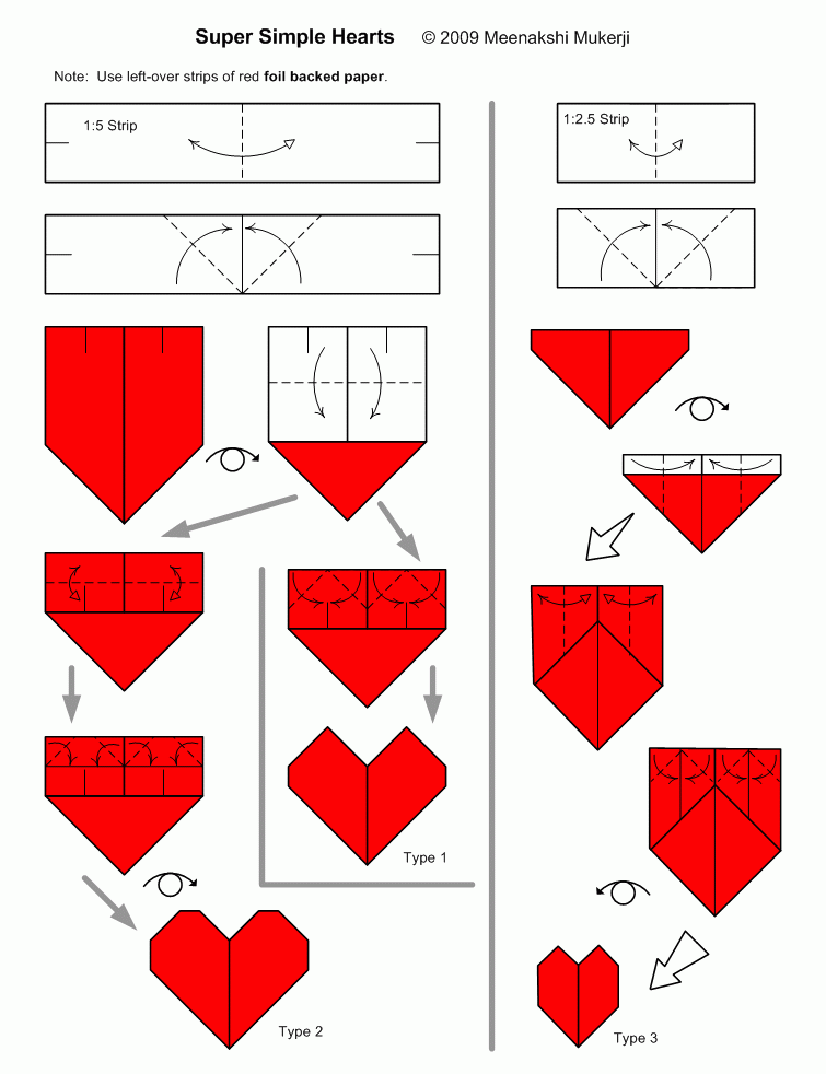 Origami Instructions a Beautiful Heart web wanderers