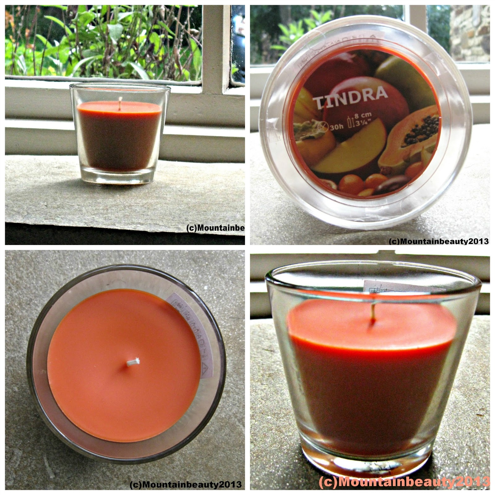 Mountain Beauty Home Deco Ikea Tindra Scented Candle in burnt orange