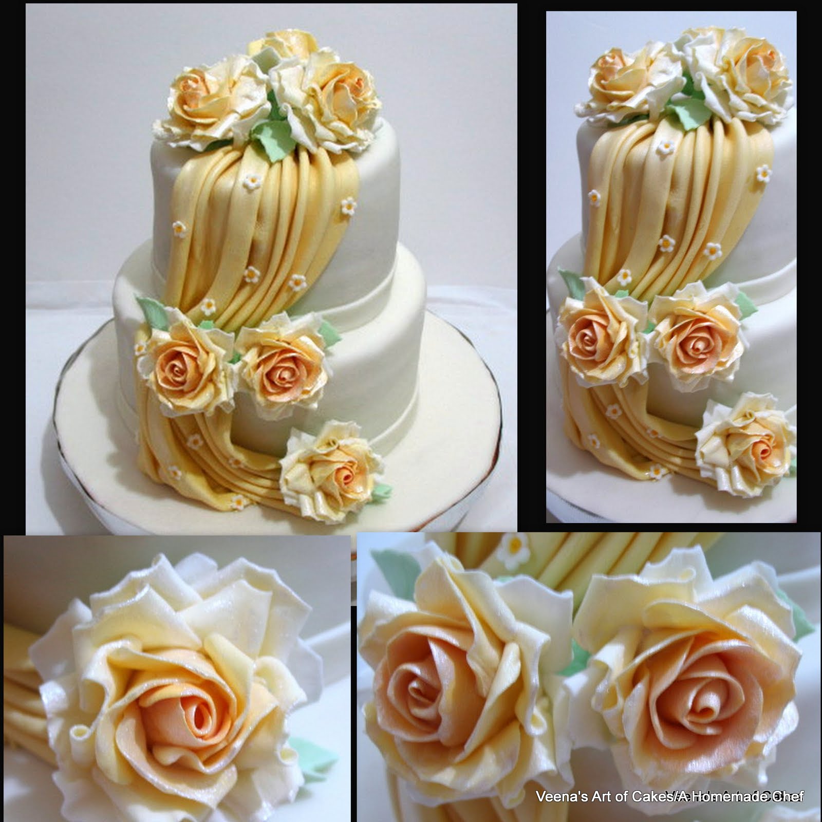 Veena's make to Wedding Drapes  to buttercream how A gumpaste Cakes: make Art white How of Cake and