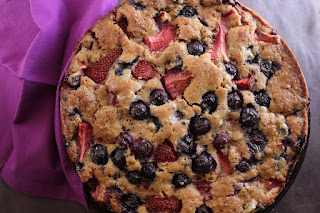 Red White and Blue Quinoa Berry Cake