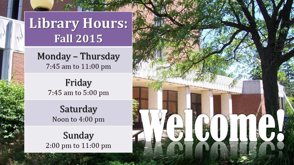 Archer Library News Au Library Hours Fall 2015