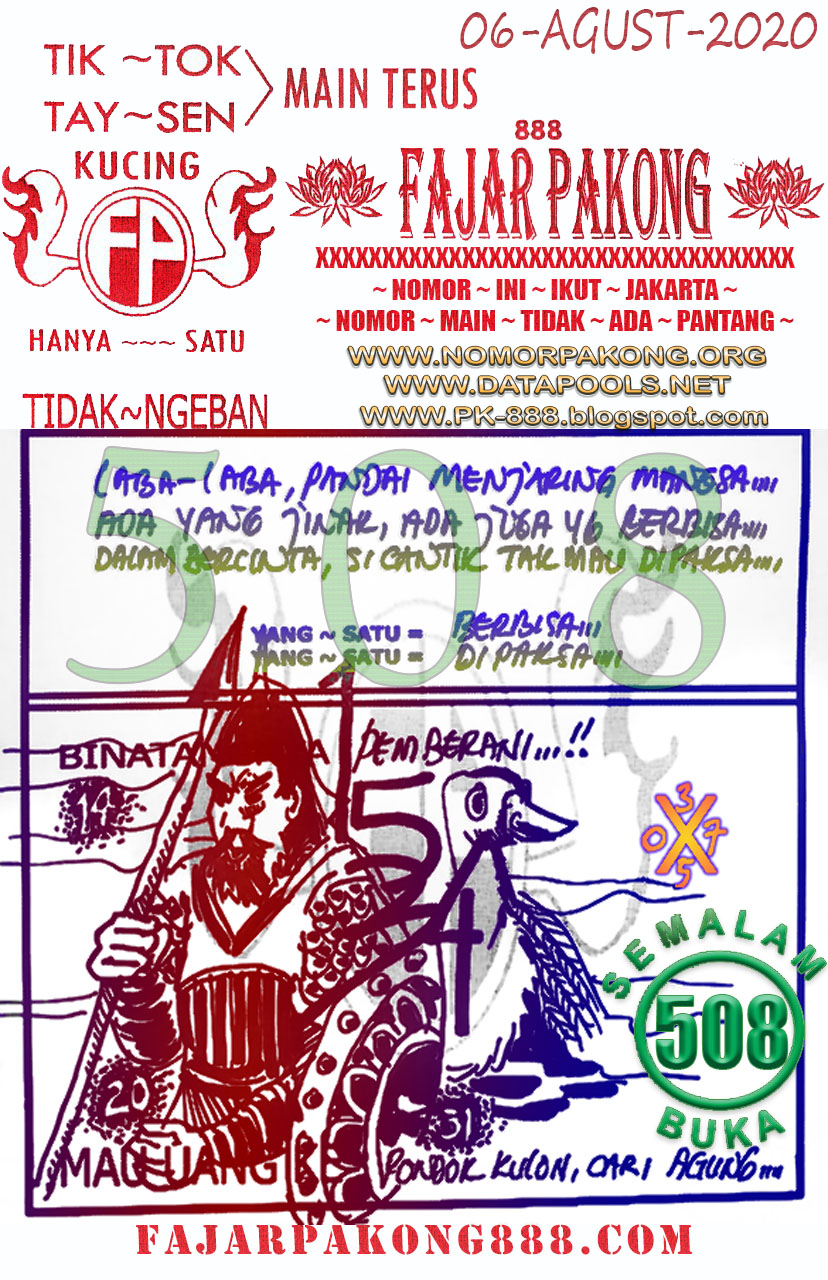 Prediksi Syair Hk 6 Agustus 2020 Hari Ini Pangkalantoto