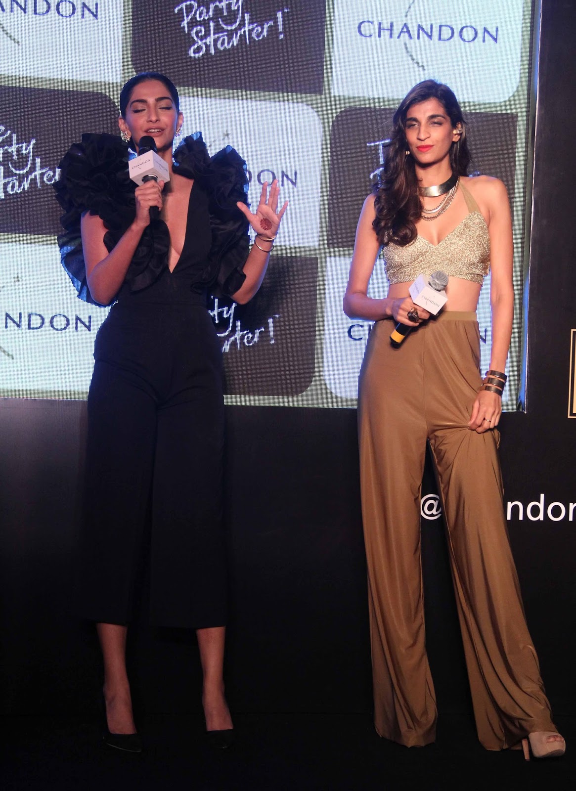 Sonam Kapoor Sexiest Boobs Show At Chandonâ€™s The Party Starter Anthem Launch in Mumbai