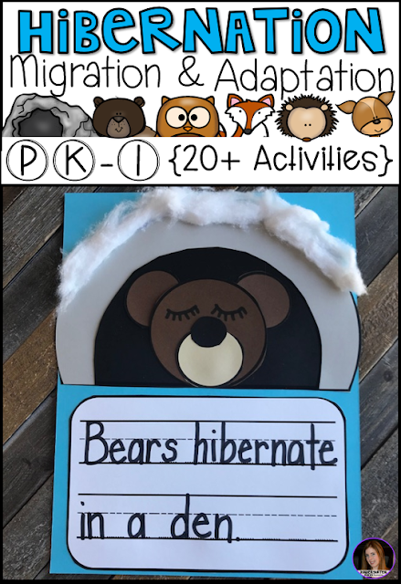 Hibernation, Migration and Adaptation Literacy Activities (PK-1) Hibernation, Migration and Adaptation Literacy Activities (PK-1) has all of the hands on writing and literacy centers and activities you will need for your unit.