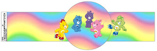 Care Bears Party: Free Printable Napkin Rings and Food Toppers or Food Flags. Care Bears Party, Free Printable Napkin Rings