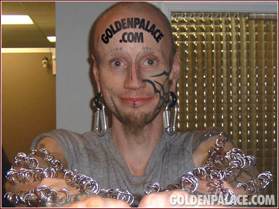 First ever GoldenPalace.com forehead tattoo