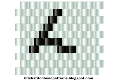Free brick stitch beaded alphabet pattern letter L download.