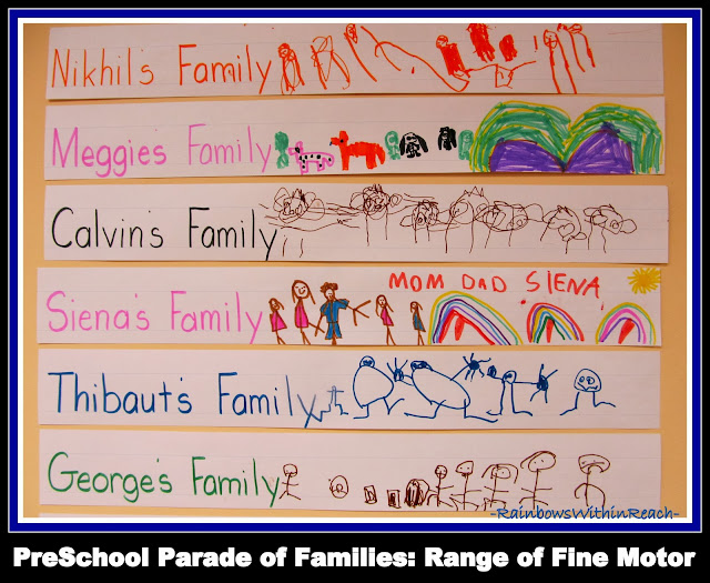 Preschool Sentence Strips with Family Illustrations via RainbowsWithinReach