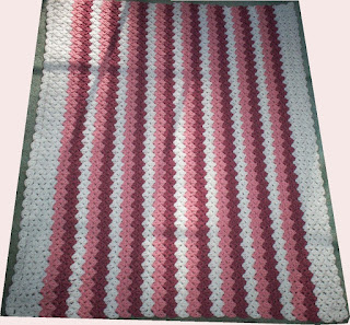 Pink Stripes Baby Afghan - full view