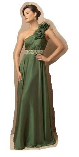 Jovani 2246 Green Asymmetrical Floral Gown Dress Evening 12