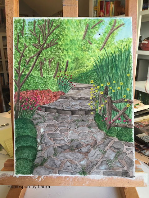 homespun by laura paint my vacation watercolor shakespeare garden central park new york city nyc