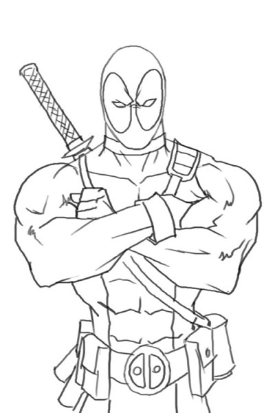 Coloring Pages Kids Free Images Deadpool Print Marvel Heroes Characters