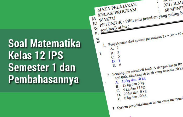 Contoh Latihan Soal Soal Ulangan Matematika Semester 1