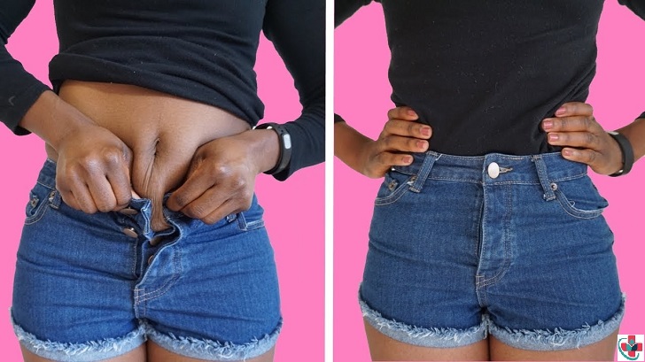 A photo of a black woman with a Flat Tummy