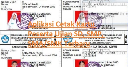 Aplikasi Cetak Kartu Peserta Ujian SD, SMP, SMA/SMK